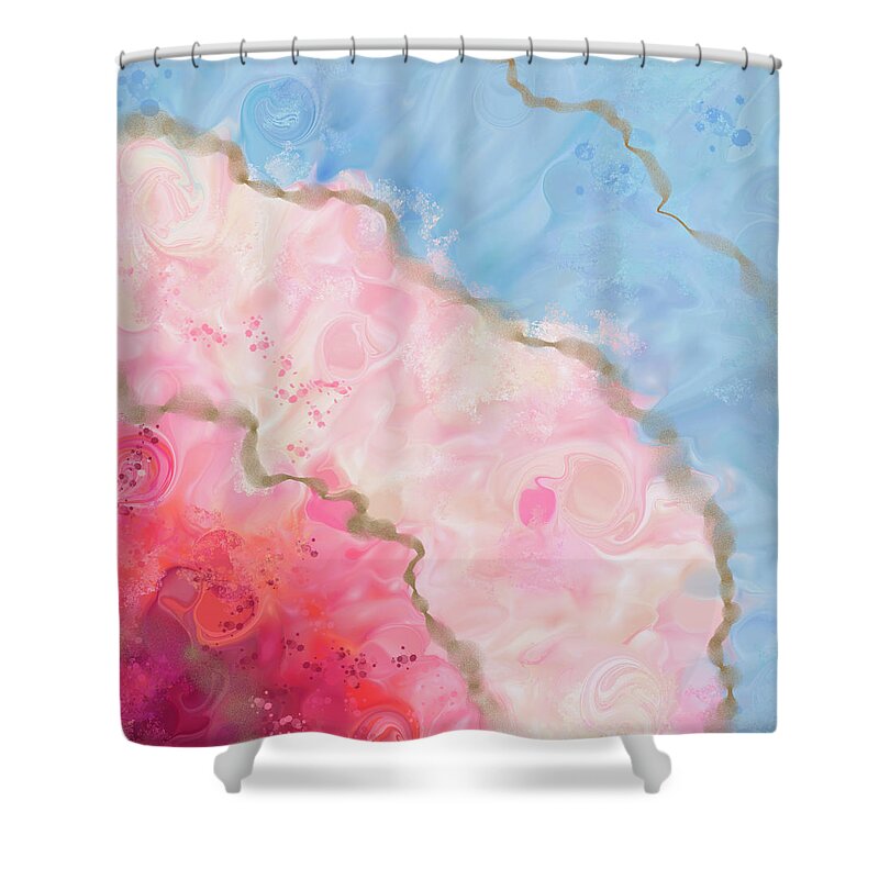 Ink Shower Curtain featuring the painting Ink Bloom by Jirka Svetlik