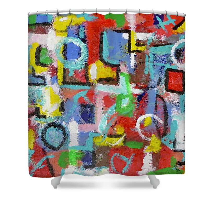Acrylic Art Shower Curtain featuring the painting Instagato by J Loren Reedy