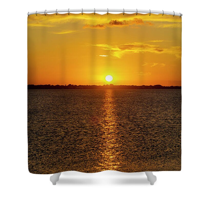 Sunset Photography Shower Curtain featuring the photograph Intercoastal Finale by Blair Damson