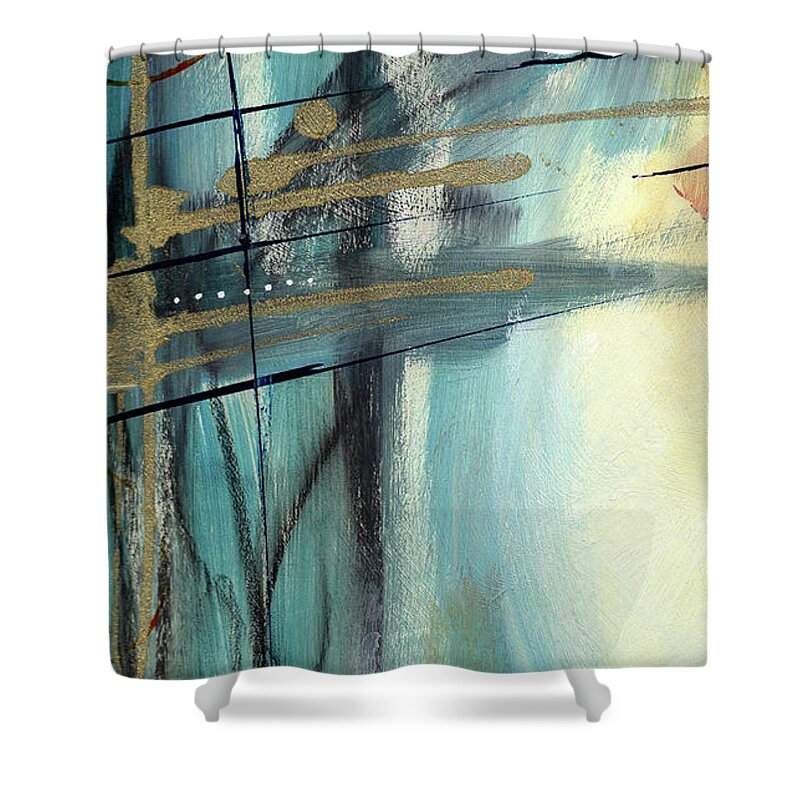 Abstract Shower Curtain featuring the painting Into the Light 2 by Diane Maley