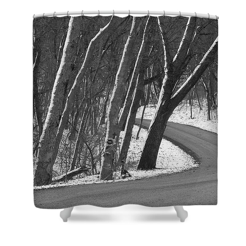 Kansas Shower Curtain featuring the photograph Into the Snowy Woods by Rod Seel