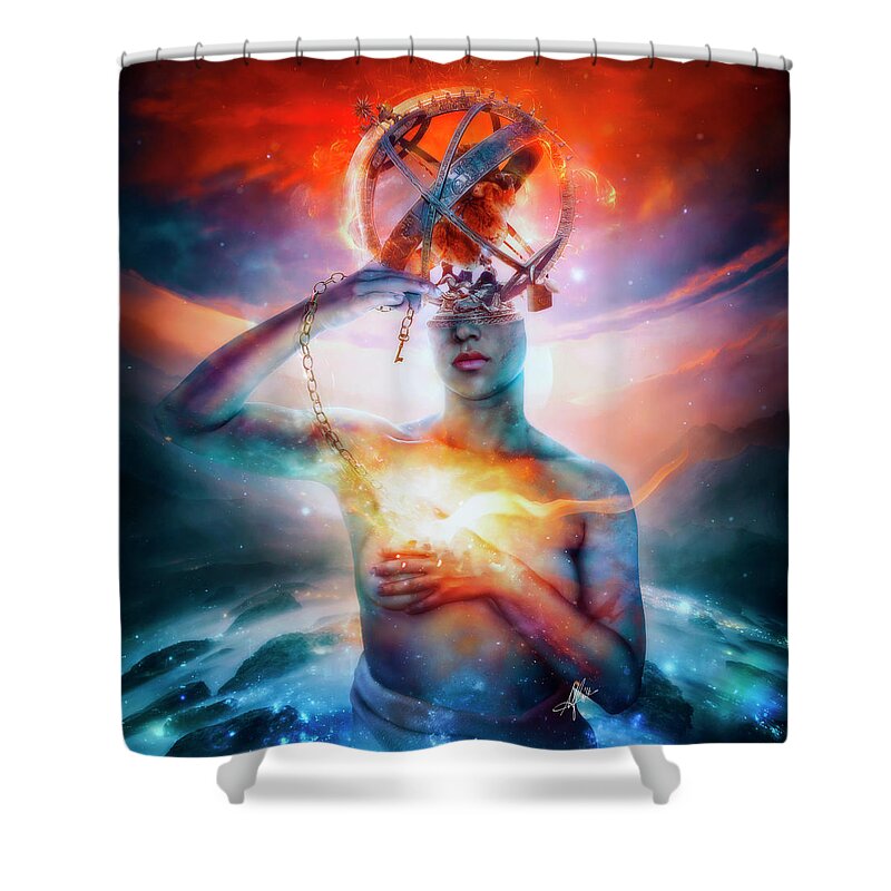 Surreal Shower Curtain featuring the digital art Invisible by Mario Sanchez Nevado