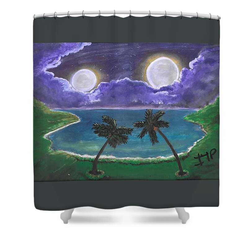 Align Shower Curtain featuring the painting Invitation to Align by Esoteric Gardens KN
