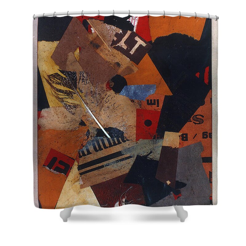 1922 Shower Curtain featuring the painting Irgendsowas by Kurt Schwitters