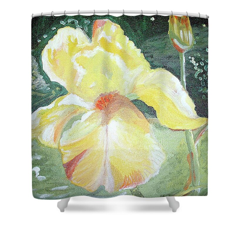 Iris Shower Curtain featuring the painting Iris 2 by Genevieve Holland