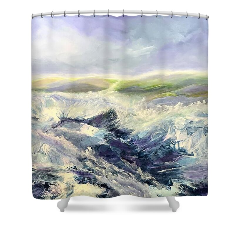 Irish Coast Shower Curtain featuring the painting Irish Coast by Soraya Silvestri