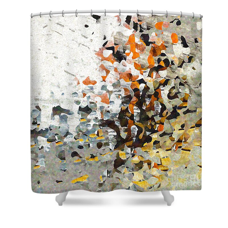 White Shower Curtain featuring the painting Isaiah 50 4. Awaken Me To Hear. Bible Verse Christian Inspiration Scripture Wall Art by Mark Lawrence