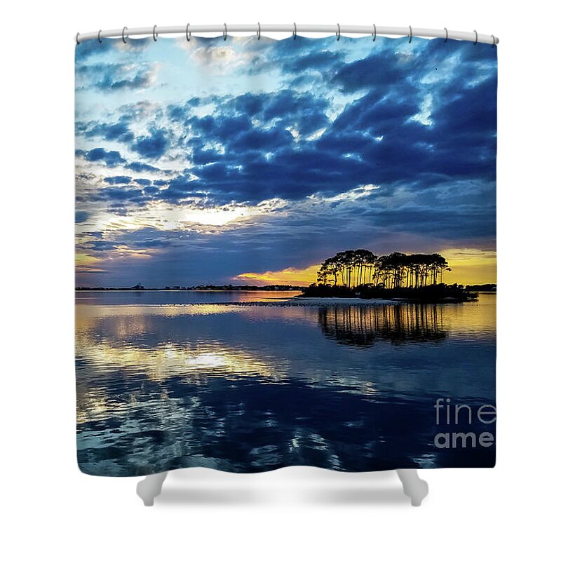 Island Shower Curtain featuring the photograph Island Sunset, Perdido Key, Florida by Beachtown Views