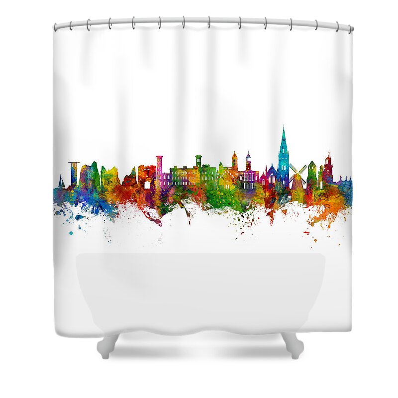 Isle Of Wight Shower Curtain featuring the digital art Isle of Wight England Skyline #58 by Michael Tompsett
