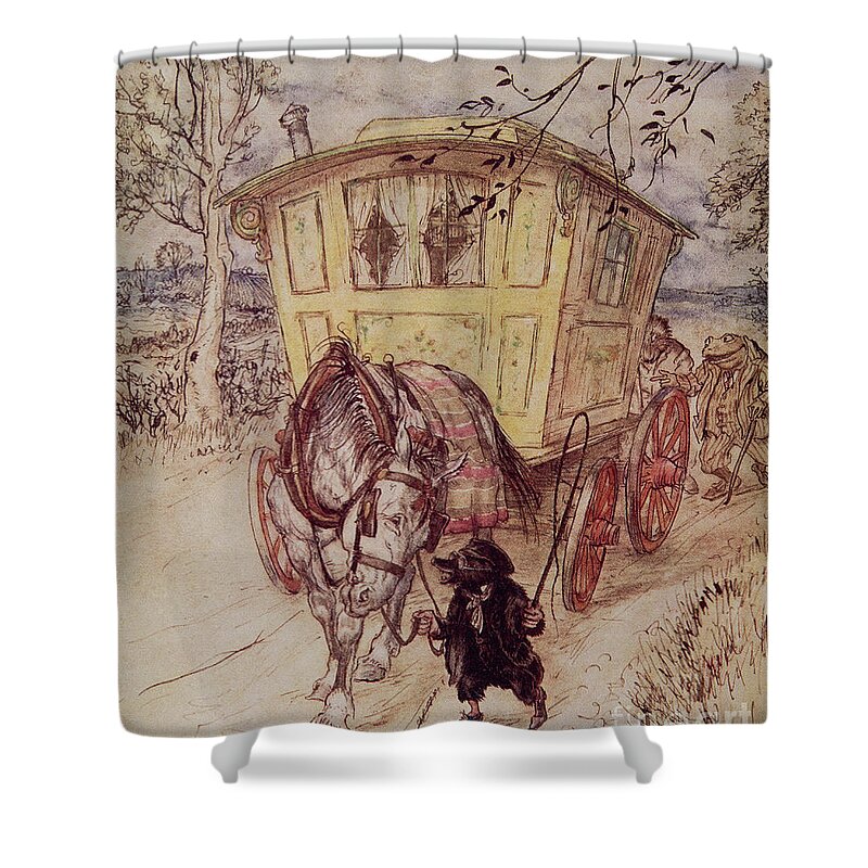 Mr Toad Shower Curtain featuring the painting It was a golden afternoon by Arthur Rackham