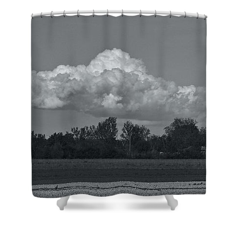 Cumulonimbus Shower Curtain featuring the photograph It was an April 26 ... by Karine GADRE