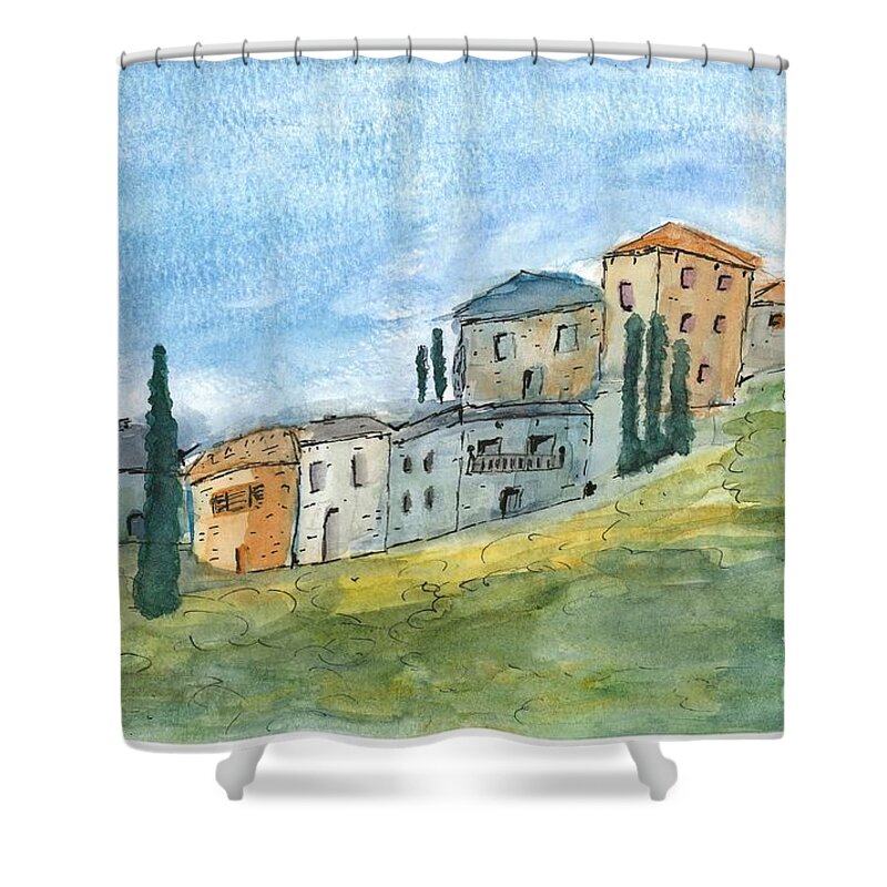 Water Shower Curtain featuring the painting Italiano by Loretta Coca