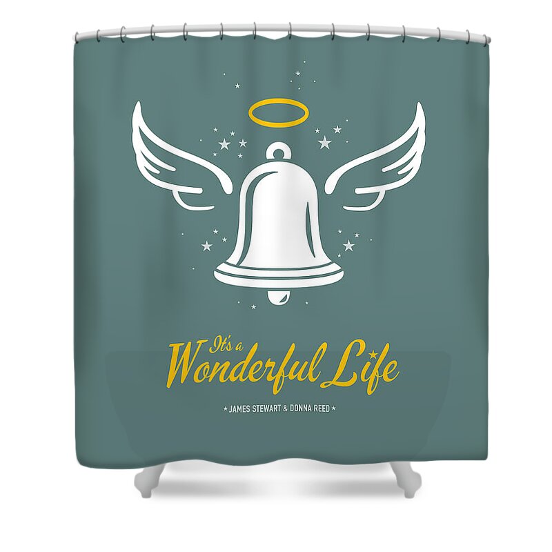 It's A Wonderful Life Shower Curtain featuring the digital art It's a Wonderful Life - Alternative Movie Poster by Movie Poster Boy