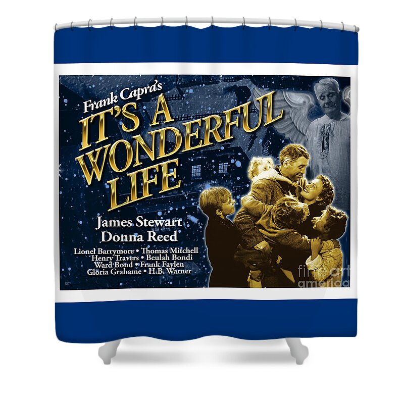 James Stewart Shower Curtain featuring the digital art It's A Wonderful Life New Poster by Brian Watt