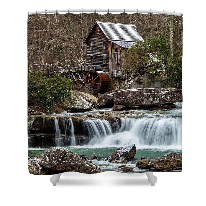 Snow Shower Curtain featuring the photograph Its Starting To Snow by Chris Berrier