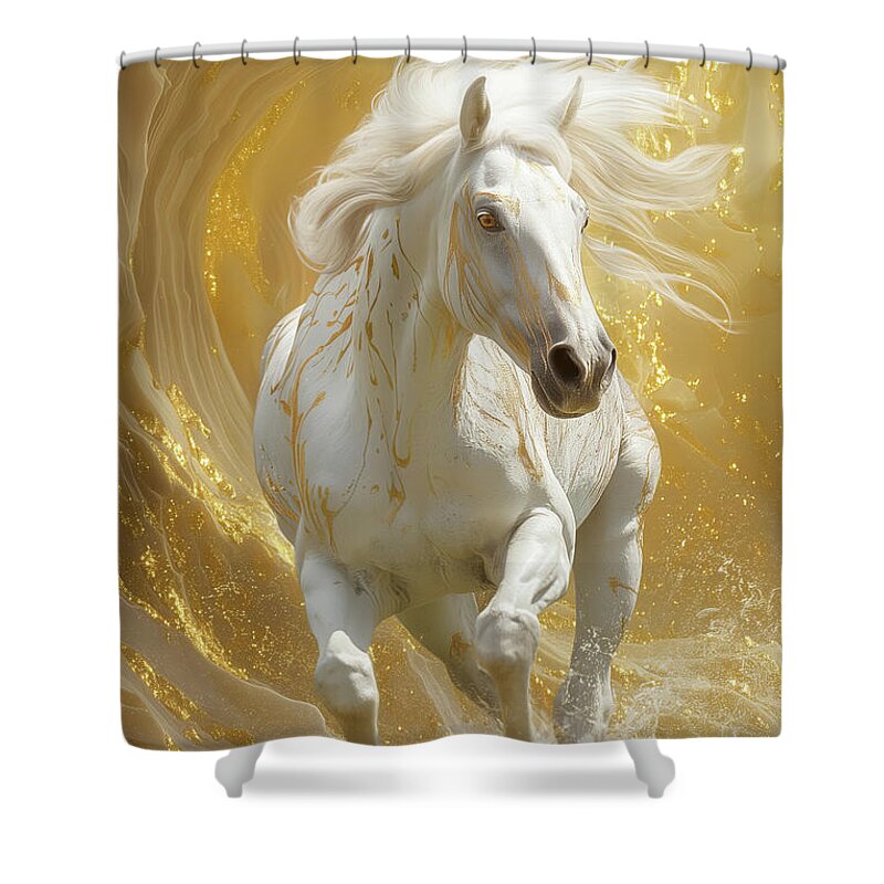 Ivory Crest Shower Curtain featuring the painting Ivory Crest by Greg Collins