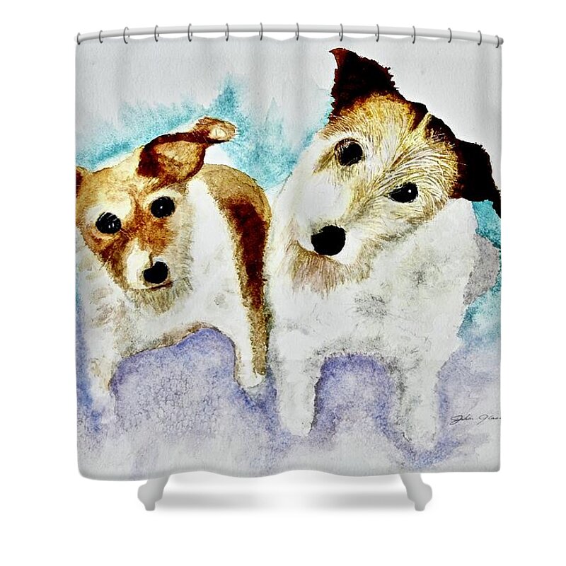  Shower Curtain featuring the painting Jack N Jill by John Glass
