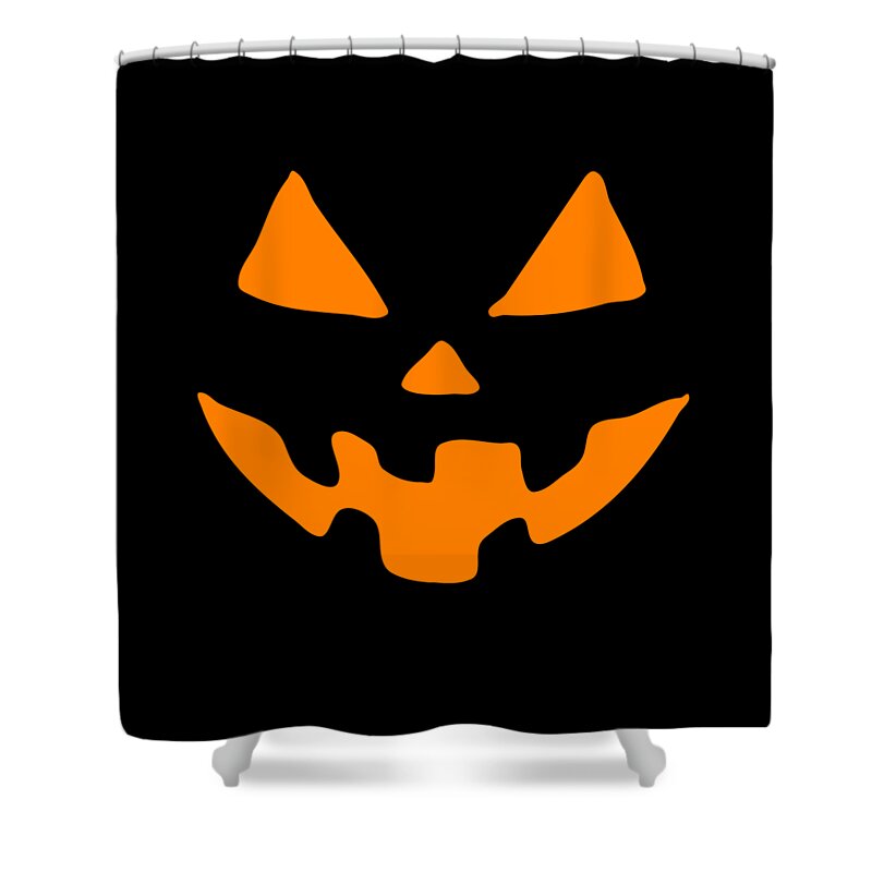 Funny Shower Curtain featuring the digital art Jack-O-Lantern Pumpkin Halloween by Flippin Sweet Gear