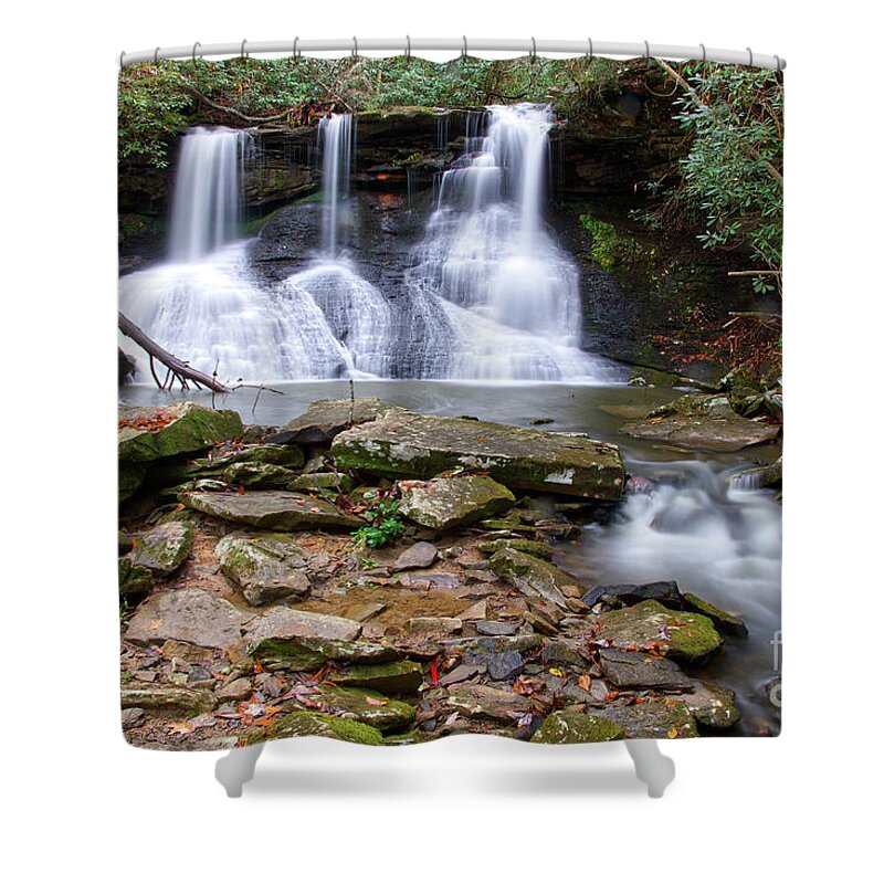 Jack Rock Falls Shower Curtain featuring the photograph Jack Rock Falls 15 by Phil Perkins