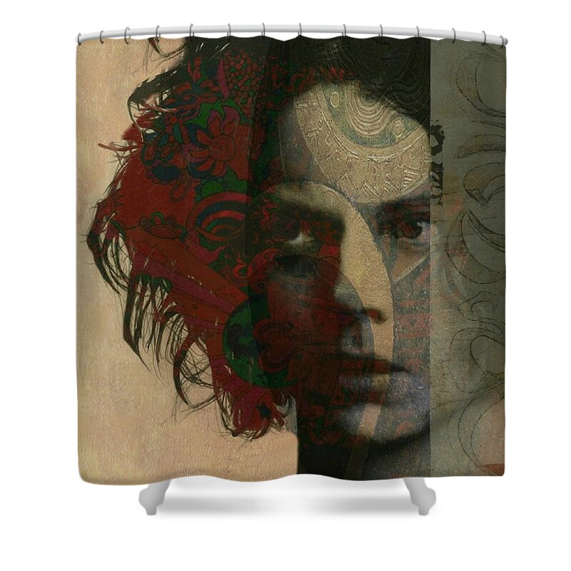 American Shower Curtain featuring the digital art Jack White - The White Stripes by Paul Lovering