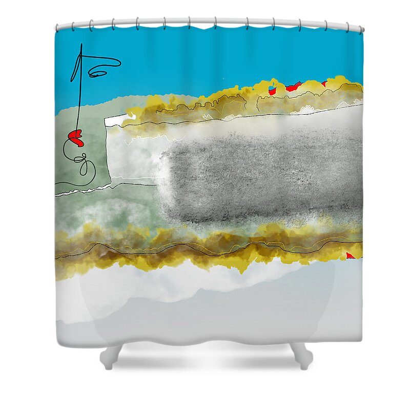  Shower Curtain featuring the digital art Jaded Valentine by Amber Lasche