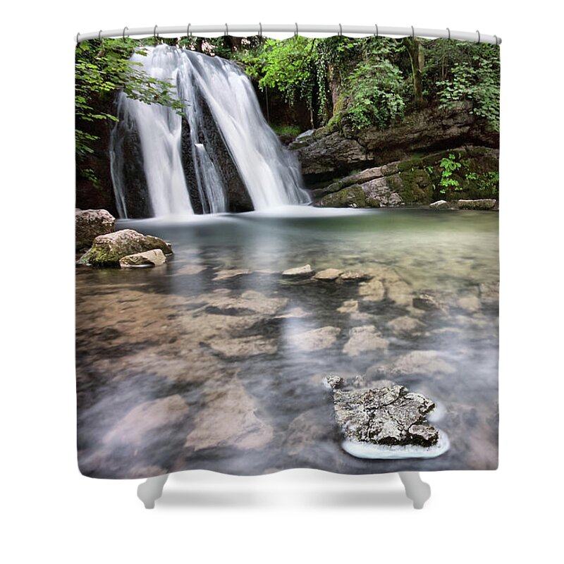 Uk Shower Curtain featuring the photograph Janets Foss, Malham by Tom Holmes Photography