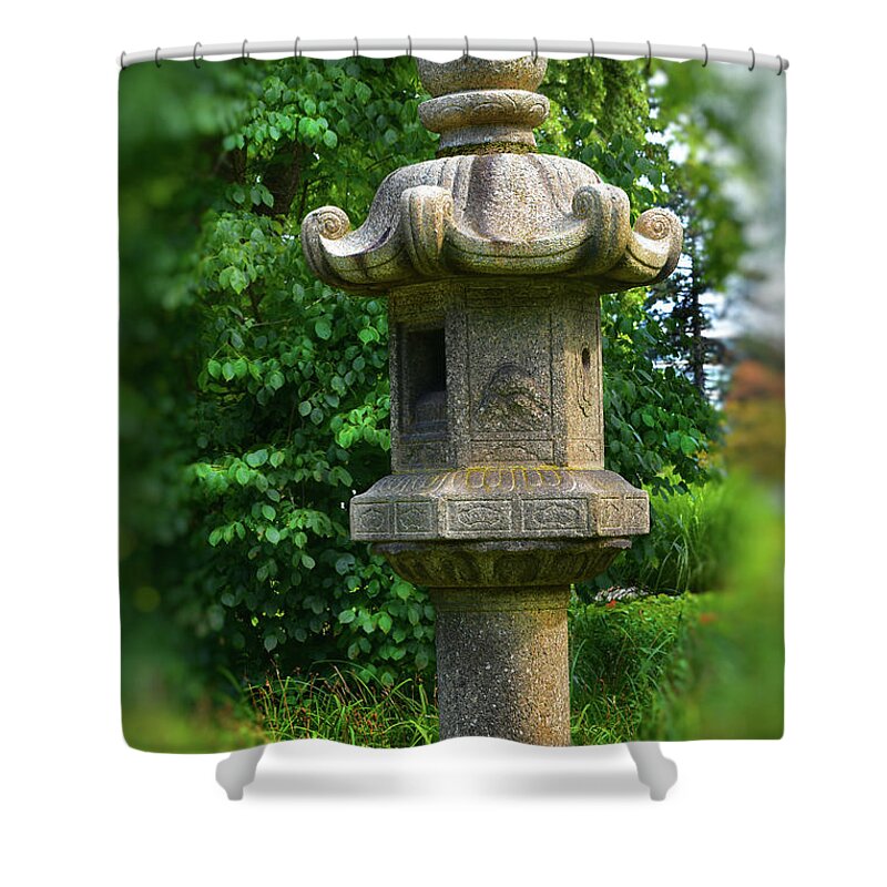 City Shower Curtain featuring the photograph Japanese Lantern by Yvonne Johnstone