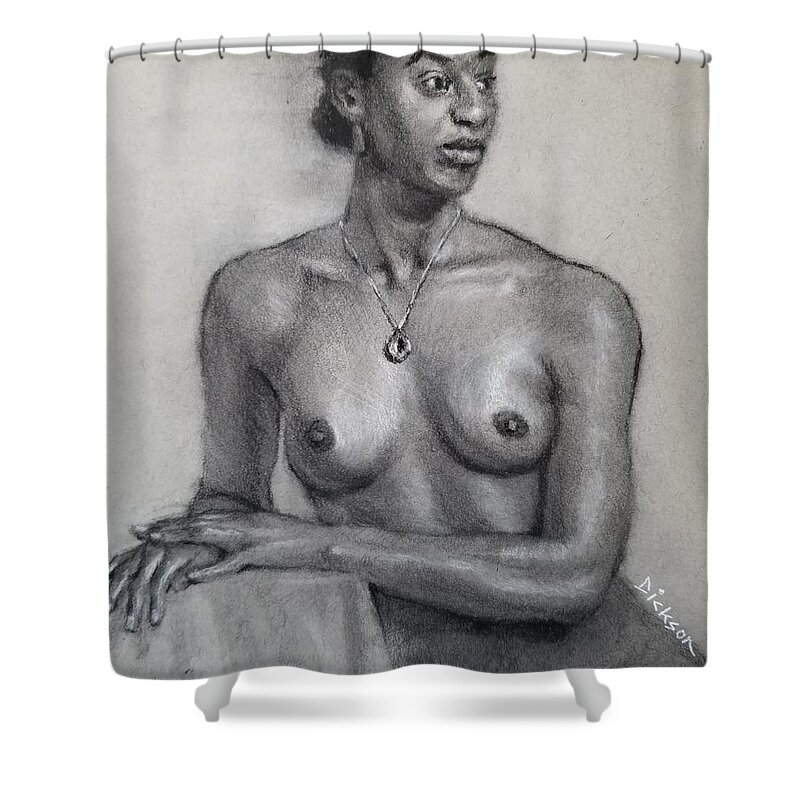  Shower Curtain featuring the painting Jazmine by Jeff Dickson