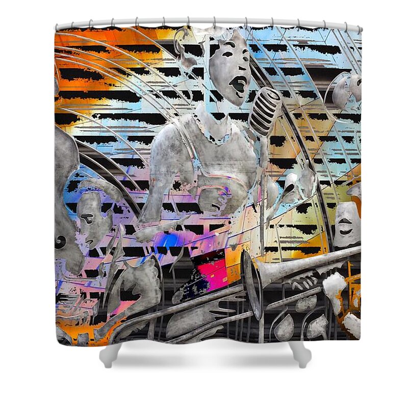Jazz Shower Curtain featuring the photograph Jazz Abstract by Jerry Abbott