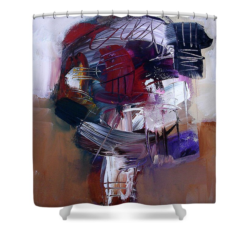 Abstract Shower Curtain featuring the painting Jazz Groove by Jim Stallings