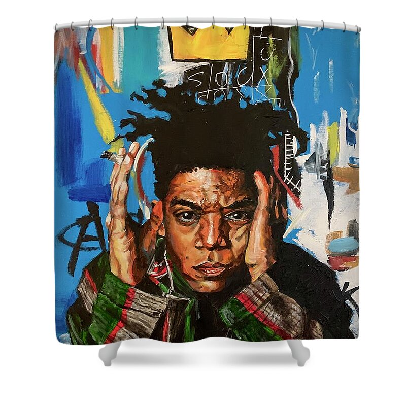 Jean-michel Basquiat Shower Curtain featuring the painting Jean-Michel Basquiat by Joel Tesch