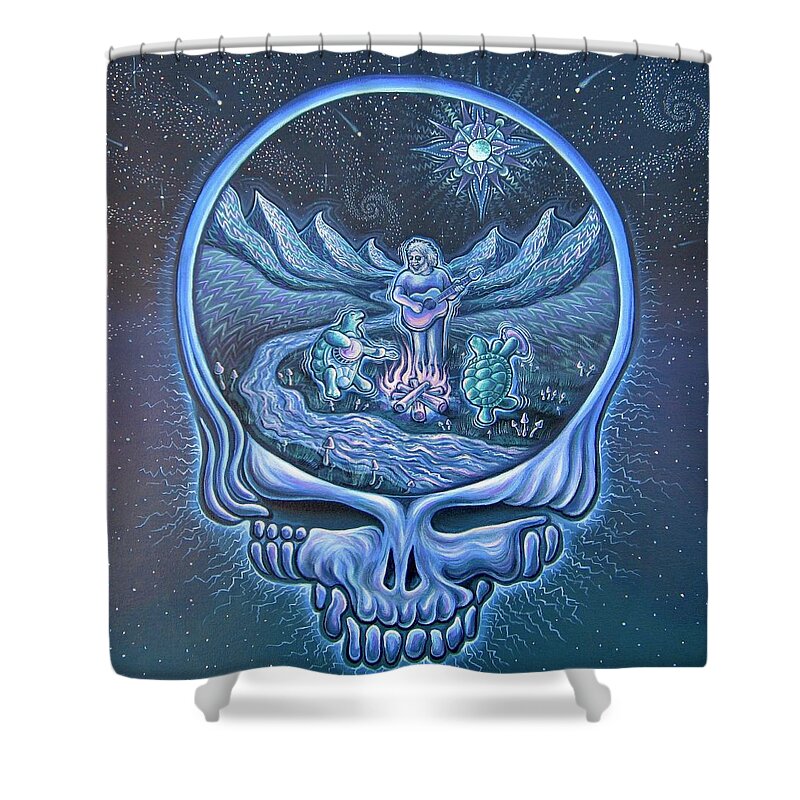 Grateful Dead Shower Curtain featuring the painting Jerrapin Station by Jim Figora