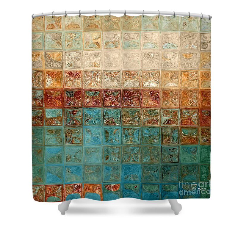 Red Shower Curtain featuring the painting John 14 27. The Peace Of God. by Mark Lawrence