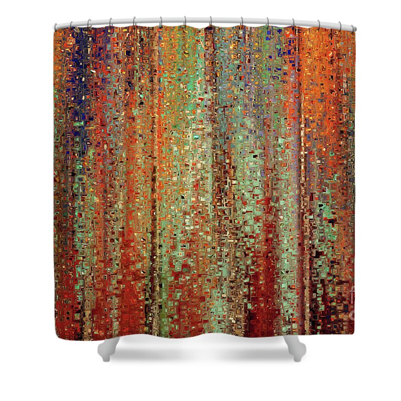 Red Shower Curtain featuring the painting John 18 36. My Kingdom Is Not Of This World by Mark Lawrence