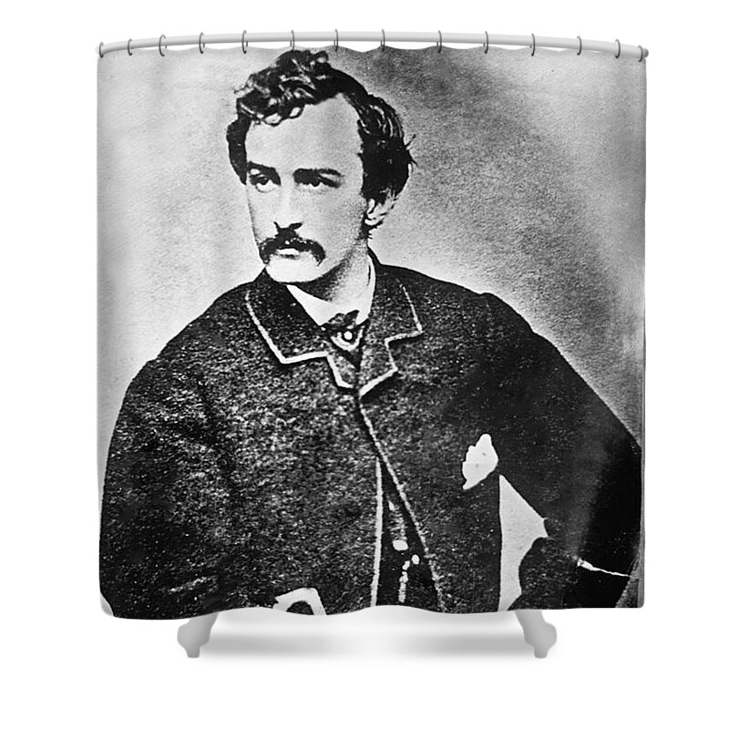 John Wilkes Booth Shower Curtain featuring the painting John Wilkes Booth Mug Shot Mugshot Vertical by Tony Rubino