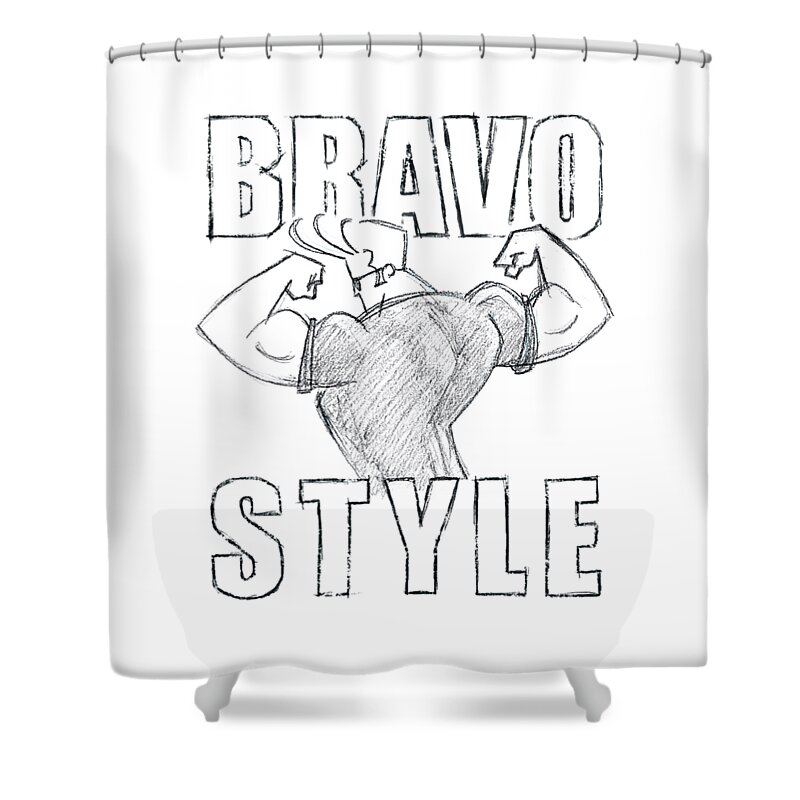 Johnny Bravo Cartoon Bravo Style Stencil Shower Curtain by Angelina  Soderberg - Pixels