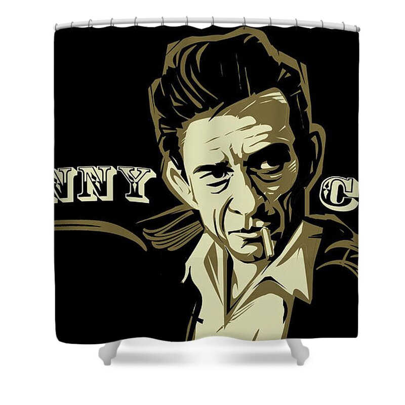 Johnny Shower Curtain featuring the photograph Johnny Cash by Action