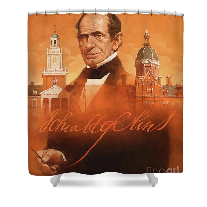 Dennis Lyall Shower Curtain featuring the painting Johns Hopkins by Dennis Lyall