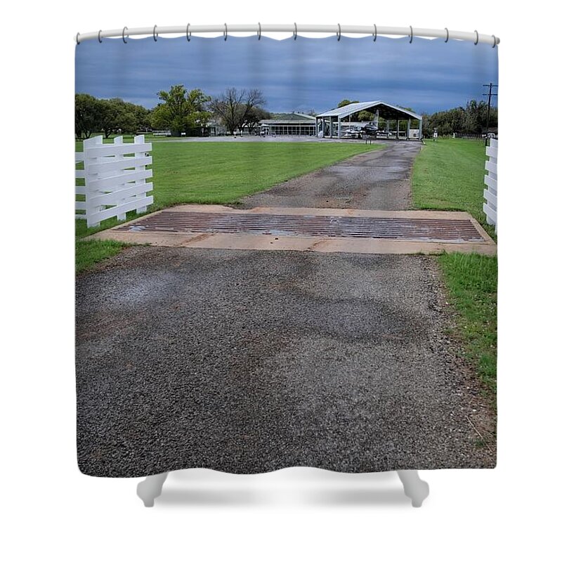 Gate Shower Curtain featuring the photograph Johnson Ranch House Gate by Buck Buchanan