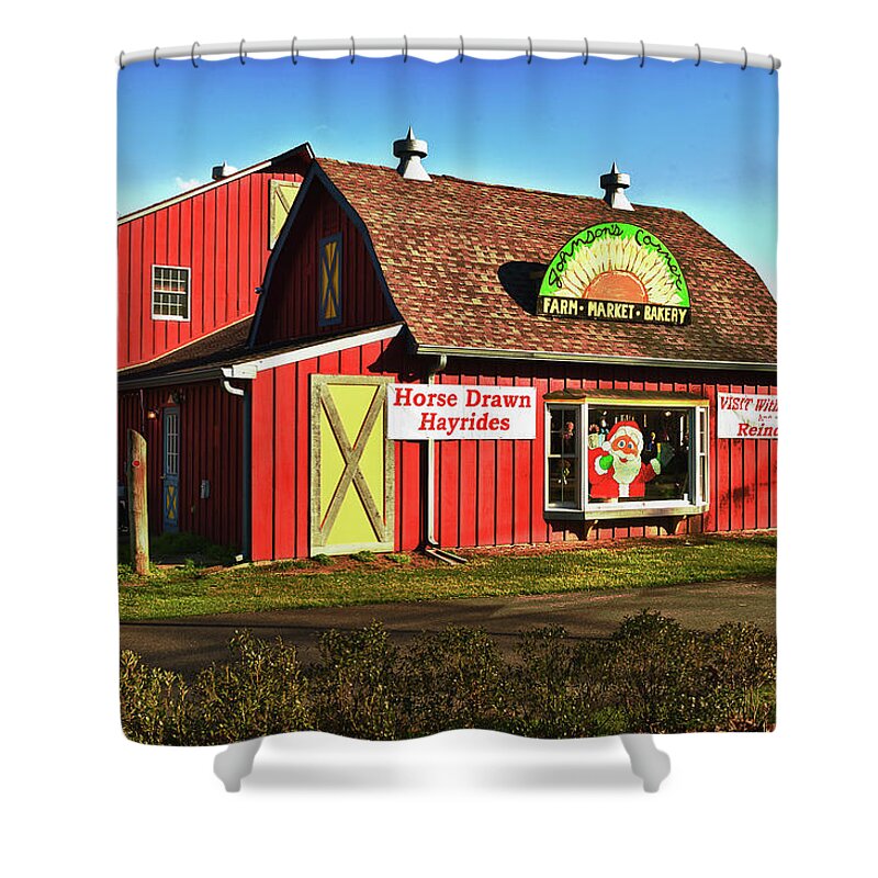 Building Shower Curtain featuring the photograph Johnsons Farm by Louis Dallara