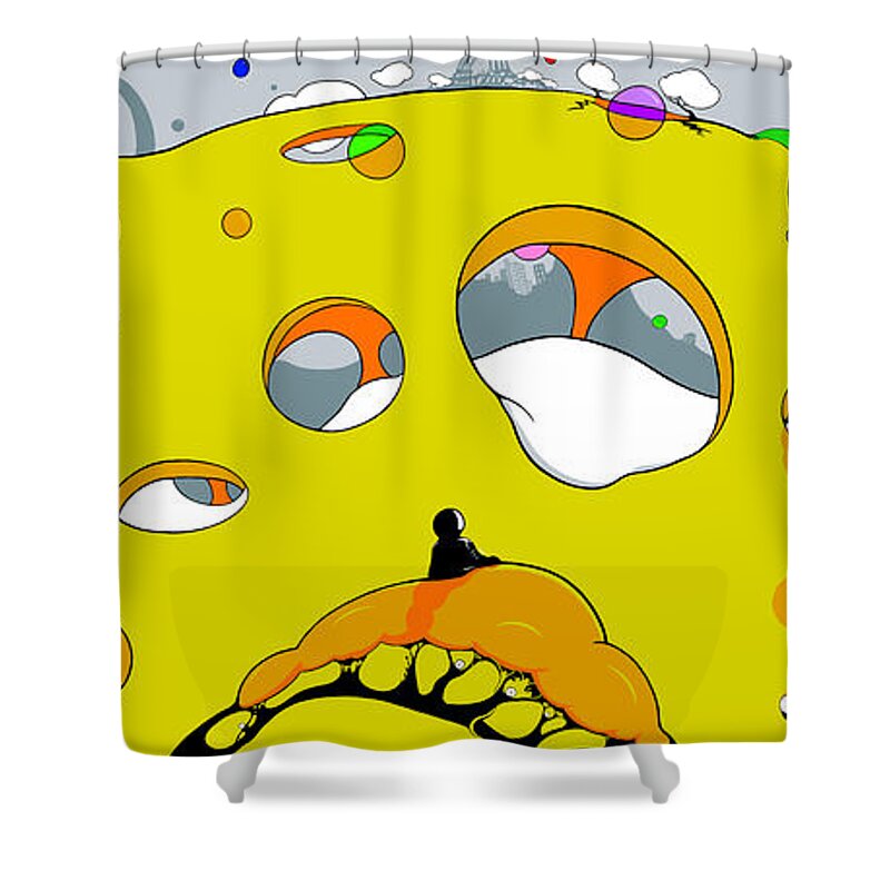 Space Shower Curtain featuring the digital art Jonah Hill by Craig Tilley