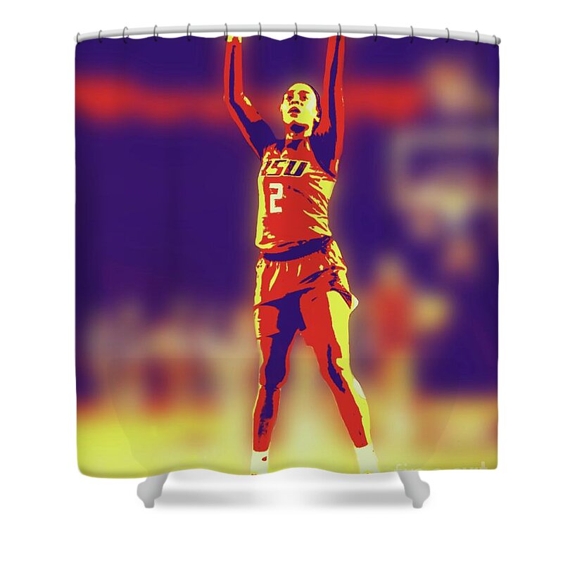 Rsu Shower Curtain featuring the painting Jordan Lewis RSU by Jack Bunds