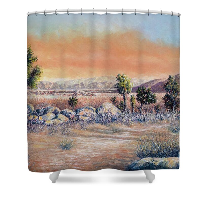 Desert Shower Curtain featuring the painting Joshua Tree National Park by Douglas Castleman