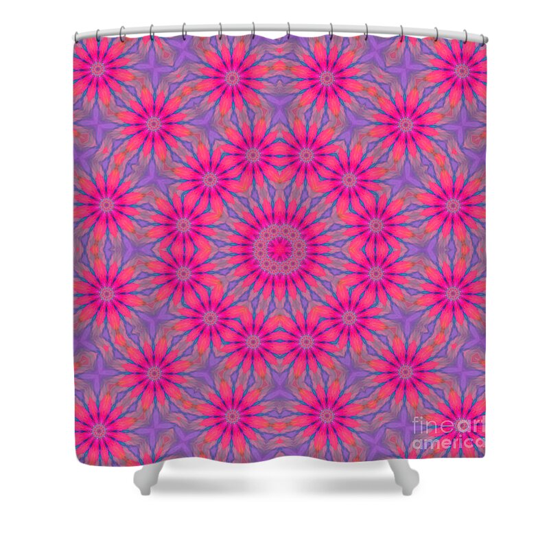 Pink Shower Curtain featuring the digital art Jubilation by Rachel Hannah