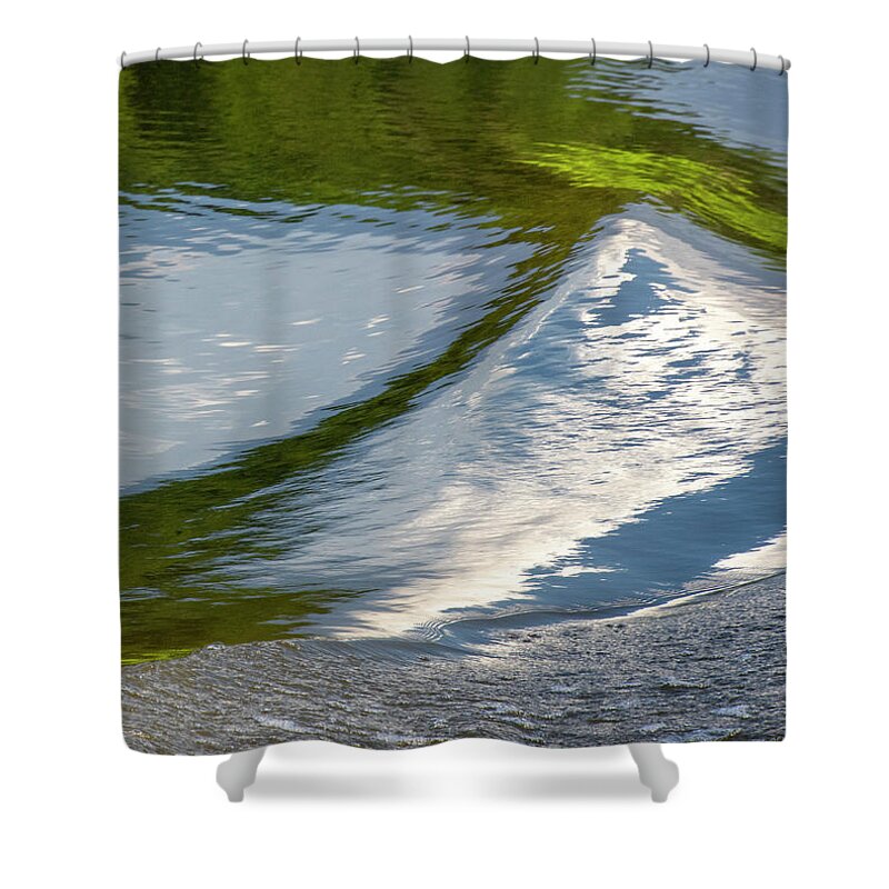 Water Shower Curtain featuring the photograph Jug Bay Wake I by Karen Smale