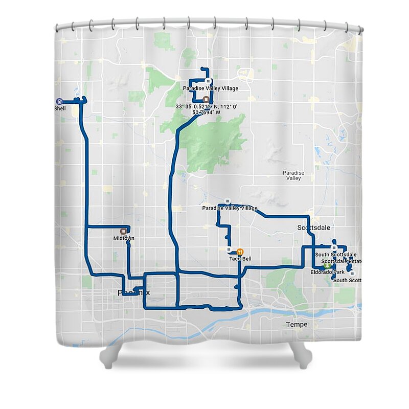 Maps Shower Curtain featuring the digital art July 27th 2018 by Designs By L