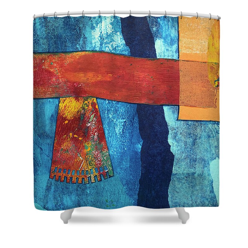 Abstract Shower Curtain featuring the mixed media June 21 Abstract by Lorena Cassady