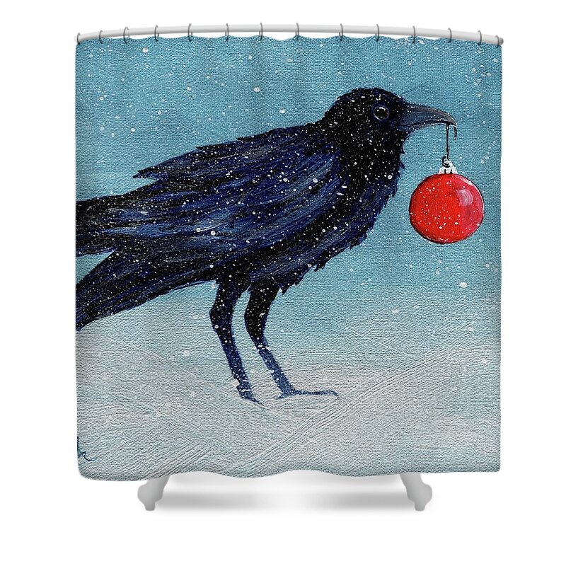 Christmas Shower Curtain featuring the painting Just Having a Ball by Cindy Johnston