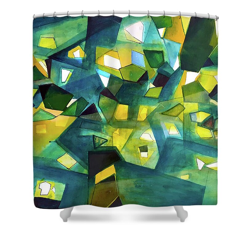 Crystals Shower Curtain featuring the painting Kaleidoscope by Carolina Prieto Moreno