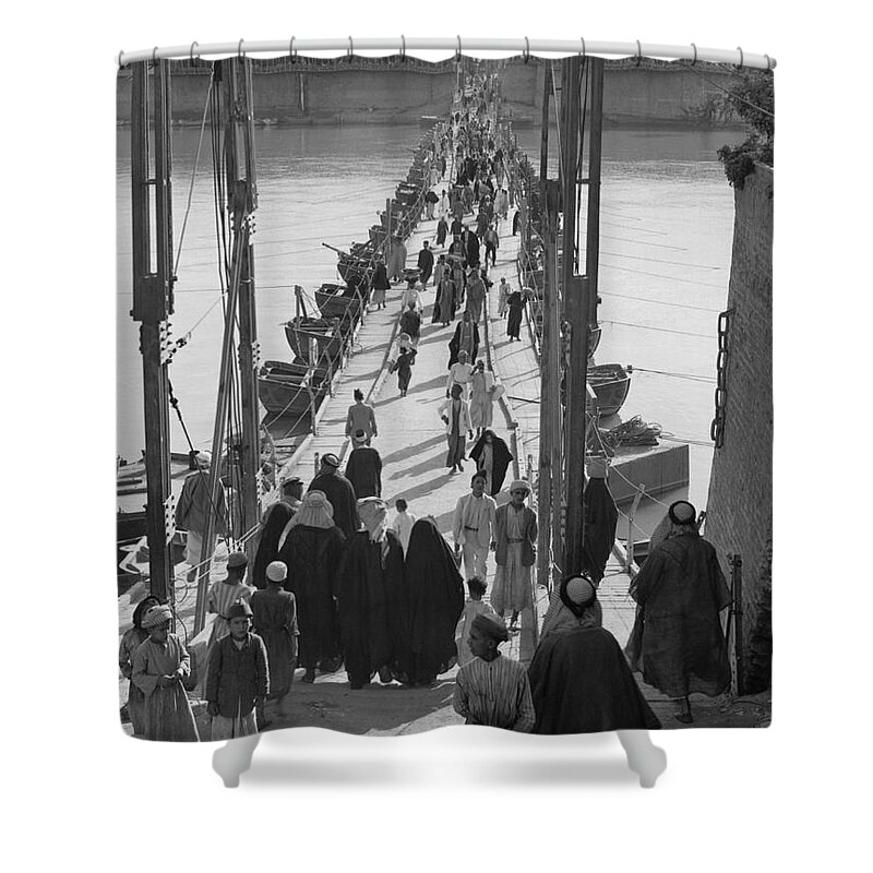 1932 Shower Curtain featuring the photograph Katah Bridge, Baghdad 1932 by Granger